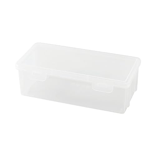HugeDE Clear Plastic Pencil Box, Transparent Pen Box, Large Capacity, Rectangular, Office, School, Home Use