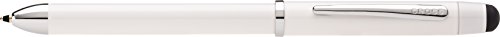 Cross Tech3+ Multifunction Pen with Stylus, Pearl White with Chrome Plated Appointments (AT0090-9)