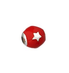 Damiata Gioielli Stopper boule avec étoile Dodo Mariani en argent émaillé rouge C143RS, small, Argent, Non applicable.