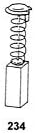 Diagram of a single carbon brush with spring and cap