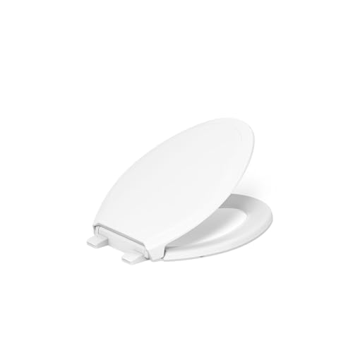 KOHLER 24764-RL-0 Rutledge Nightlight ReadyLatch Slow Close Toilet Seat, Elongated, Quiet-Close Lid...