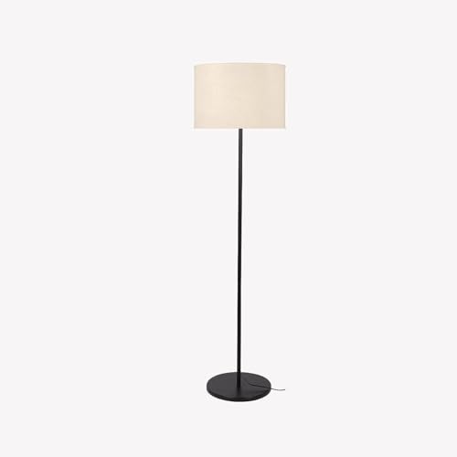 Image of ILLUMINE Furniture Metal Floor Lamp Standing Modern Lamp Shade for Living Room Corner, Home, Hotel, Office 12 Inches, 4Ft Height (Beige)