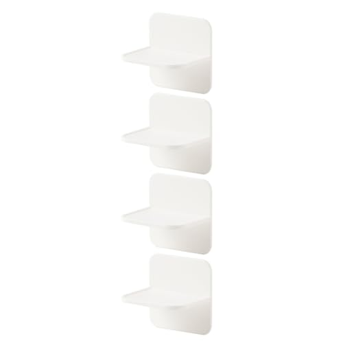 SEWACC Fijador Antivuelco para Muebles 4 Unidades en Plástico Blanco Diseño de Esquina Derecha de 90 Grados, Soporte Adhesivo para Armarios bajo Cocina y Escritorios