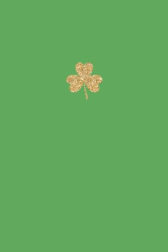 Gold Glitter Shamrock Image on Green 6x9 Inch 120...
