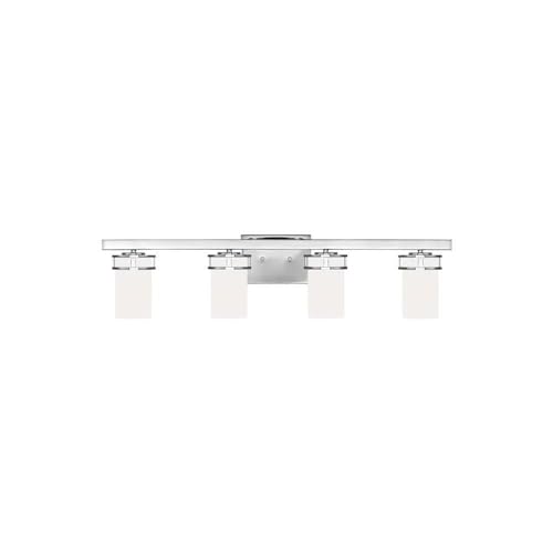 Image of Generation Lighting 4421604-05 4-Light Robie Bath Fixture Wall Lamp Chrome 4421604-05, Bathroom Light Fixture for Home Decor, Vanity Light Fixture Uses A19 Standard or LED Light Bulbs