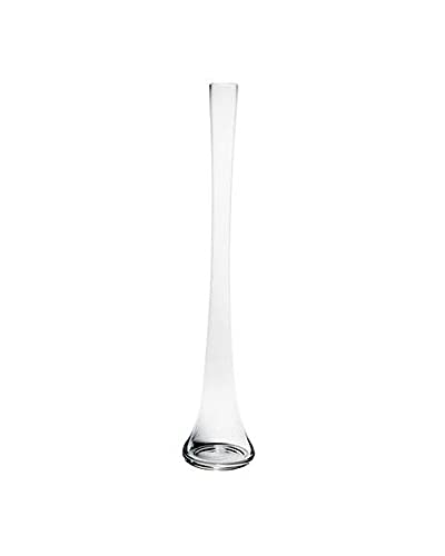 Floralcraft® 60cm Tall Clear Glass Lily Vase, Trumpet Style Wedding Centrepiece Vase with Round Base for Floral Arrangements, Event Table Decorations & Home Display