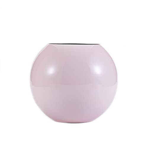 Jarrón de acero inoxidable de metal esférico jarrón nórdico luna hogar baño escritorio artesanía ornamentos decorativos (rosa dorado)