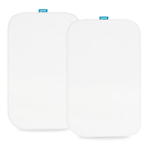 Image of 100% Cotton Bassinet Sheets Compatible with Baby Delight Beside Me Dreamer Bassinet, 2 Pack, Ultra Soft Bassinet Sheet for Baby, White