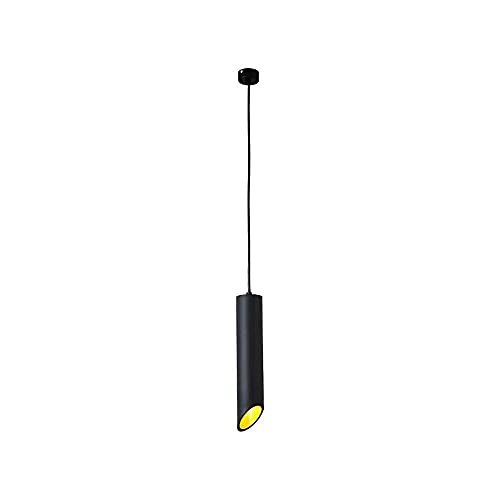Lámpara de colgante LED negra con tubo largo oblicuo y luz neutra de 4000K