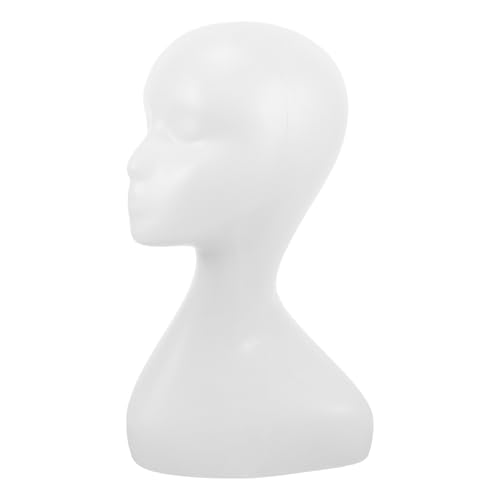 PATKAW Cabeza de Maniquí Femenino de Pe Diseño Creativo y Cuello Largo para Exhibición de Sombreros y Pelucas en Diversas Ocasiones
