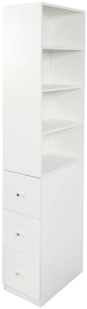 Modern 4-Tier Display Storage Cabinet with 3 Side Drawers - Stylish Organizer for Living Room & Home Office, Space-Saving Shelving Unit, Versatile Furniture Solution