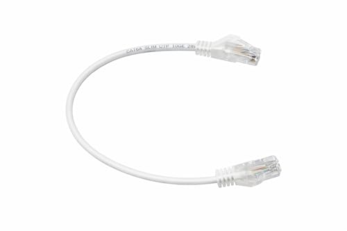 Cable de red Cat 6A Slim Patch Cord 1 ft blanco 10 unidades miniatura 2