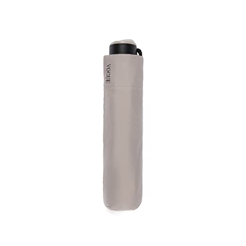 VOGUE - Paraguas plegable exclusivo, confeccionado con tejido 100% Eco-Rpet de plástico reciclado. Paraguas Anti-Viento (Wind Proof), apertura y cierre manual. (Gris) Cover