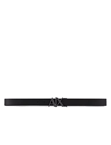 Armani Exchange mens Split Leather Double Sided Logo Belt