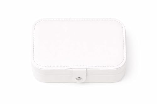 Image of Mini Jewellery Travel Case, PU Leather Organizer Box, Small Portable Jewellery Storage Holder for Womens Rings Earrings Necklaces (Cherished Hearts Collection)