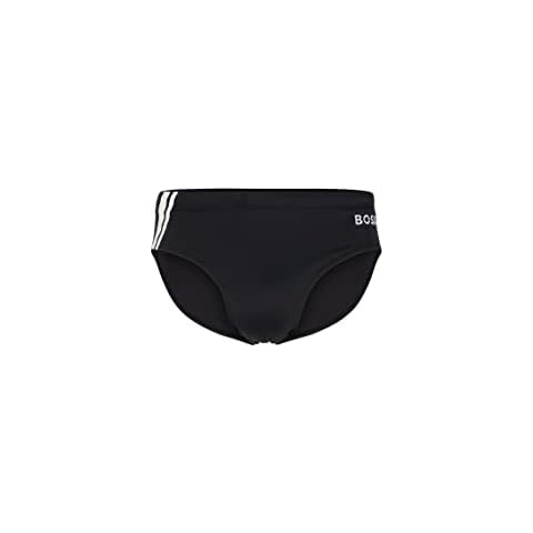 BOSS Stretch-Jersey Swim Briefs with Stripes Cover
