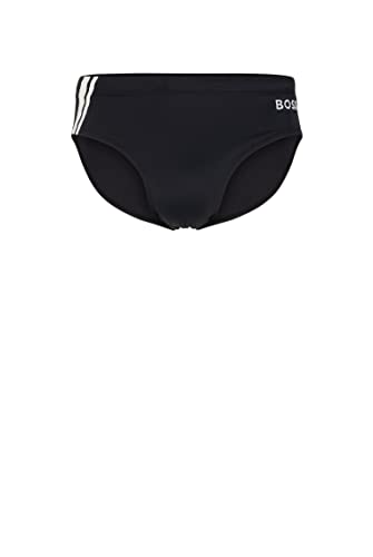 Slip de bain BOSS Hommes en jersey stretch rayé et logo