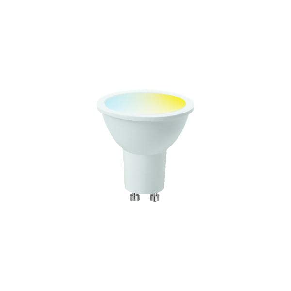 MAXIM LED GU10 Spotlight Cap (Colour Changing Temperature), 5.5watt (50watt) 345 Lumens, PA, Pearl, Dimmable via App