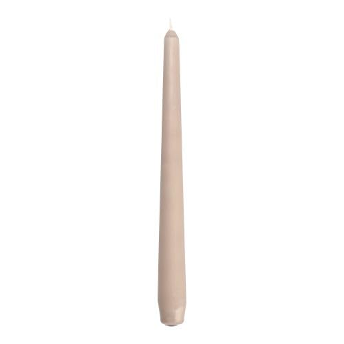 Papstar Leuchterkerzen Ø 2,2 cm, 25 cm greige 37254 Spitzkerzen Halterkerzen grau beige, 100 Stück