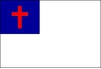 3'x5' 3 x 5 FT Indoor Christian Flag Sewn Cross Nylon US Made With "Pole Hem & Gold Fringe"