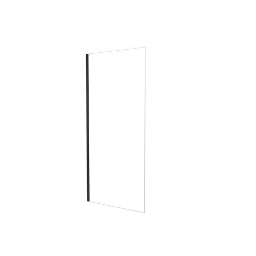 AICA Walk in Mampara de ducha frontal 1 hoja sin marco exterior, Cristal templado antical 5mm Perfil Negro Mate,(780-800) x1900mm