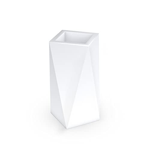 Forvega Eris para Flores, Maceta Alta Sin Estante, Soporte para Flores, Soporte Asimétrico para Plantas, Decoración De Jardín, Patio Blanco