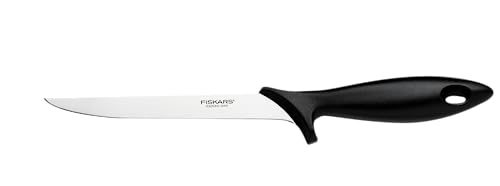 Fiskars filékniv med flexibelt blad, Essential, total längd: 30 cm, rostfritt stål / PP-plast, Svart, 1023777