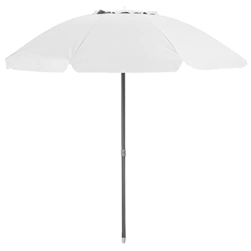 Guarda Sol Bagum Alumínio 2,4m Articulável Praia Piscina Camping Branco - Belfix