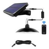 WERTAZ Lámpara de techo solar LED con mando a distancia, panel solar ajustable de 180° para patio de jardín
