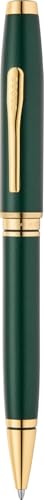 Image of Cross Coventry Satin Metallic Green Lacquer with Gold PVD Appointments Refillable Ballpoint Pen - Medium Point, Black Ink, Presented in a Luxury Gift Box