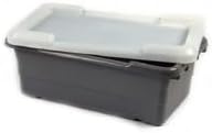 ULTRASOURCE Food Approved Bus Totes/Meat Lug (4 Totes and 4 Frosted Lids, Yellow)