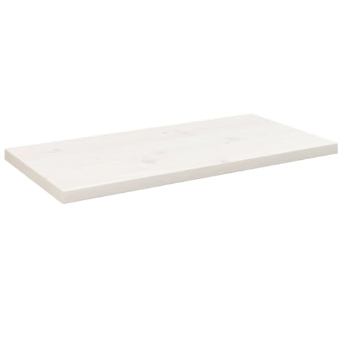 AUVYI Tablero de Mesa Rectangular Madera de Pino Blanco 80x40x2,5 cm Mesas Auxiliares Mueble de Cocina Escritorios para Ordenador Encimera de Baño Estante Escritorio Gaming Elevable