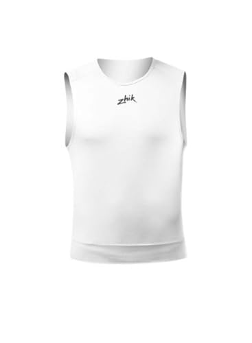 Zhik Unisex Event Vest Top - Blanco - Easy Stretch - 240gsm con Fibras de Elastano para Elasticidad y Retención de Forma