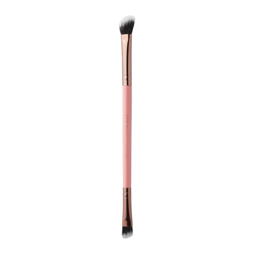 Luxie Rose Gold Nose Perfector Brush 182 - Dual-Ended Makeup Brushes for Contouring with Cream or Powder Products - Synthetic, Vegan Fibers - 1 pc