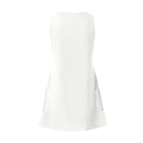 Image of Summer Dresses for Women 2026 Casual V Neck Sleeveless Sundresses Boho Beach Tank Dresses with Pockets