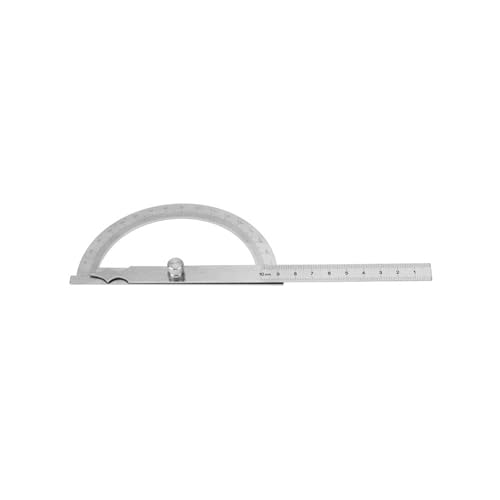 0 180 Degree Stainless Steel Protractor Goniometer Angle Finder Ruler 15cm, 150 * 200mm (120 * 150mm)