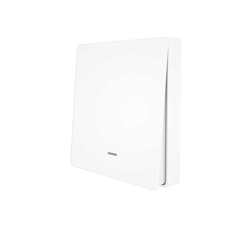Interruttore RF 433MHz Senza Fili, 1 Tasto, APP Tuya/Smart Life, Wireless da Parete o Telecomando, Installazione con Biadesivo o Scatola 502, Portata Fino a 100m, IP20, Alimentazione CR2032 (Esclusa)