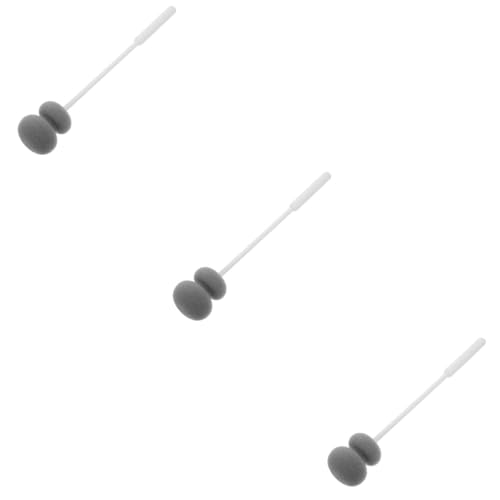 HEMOTON 3pcs Cup Bottle Cleaner Dishwashing Brush Coffee Bean Cup Cleaner Brush Lids Teapots Brush Double Cleaning Sponge Brush Electric Makeup Brush Grout Flask Soap Abs Grey