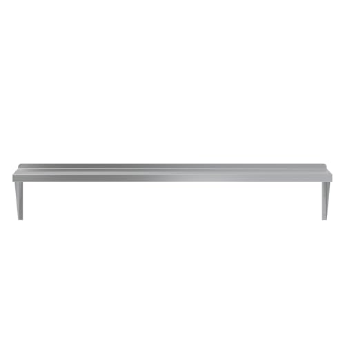 Image of AmGood 12 inch x 60 inch Stainless Steel Wall Shelf | Appliance & Equipment Metal Shelving | Kitchen, Restaurant, Garage, Laundry, Utility Room | Heavy Duty | Squared Edge | NSF Certified