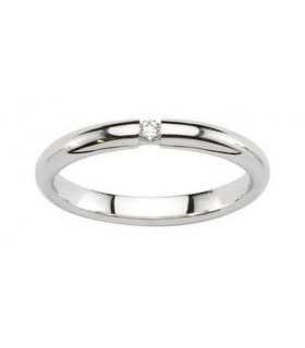 Alliance Diamant 3 mm Or Blanc 9 carats ARRIDA, bague anti-rayure et confortable en taille 64