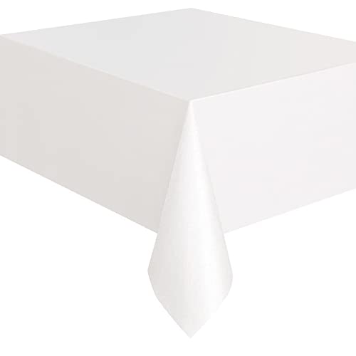 Time to Sparkle 2 Pack Plastic Tablecloths 54" x 108" Plastic Dining Table Cloth Premium Rectangle Table Cover for Parties Wedding Banquet etc Indoor Or Outdoor(White) - Image 2