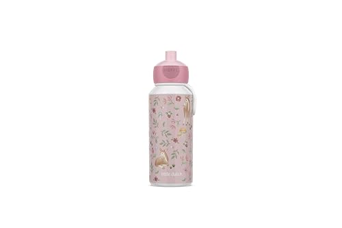 Mepal - Botella para Beber Pop-up Campus - Botella para Beber Little Dutch - Botella Agua a Prueba de Fugas para la Escuela - Sin BPA y apta para Lavavajillas - 400 ml - Fairy Garden
