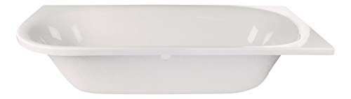 Calmwaters® Rechteck Badewanne Komplettset 180x80 cm mit Schürze, Wannenfüßen & Ablaufgarnitur, Acrylwanne Honest linkes Modell, Duowanne für 2, Set Badewanne komplett 180 x 80 cm Weiß, 99000049157