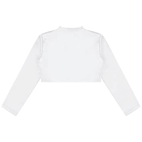 JEATHA Kids Girls Satin Shrugs Flower Girl Dress Coat Floral Cropped Bolero Wedding Party Jacket Coat Short Cardigan4