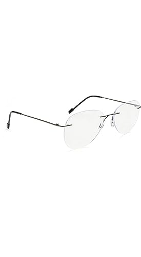 Image of Jodykoes Premium Rimless Frame for Women and Men: Stylish Aviator Spectacle Eyeglasses with Anti-Glare Coating