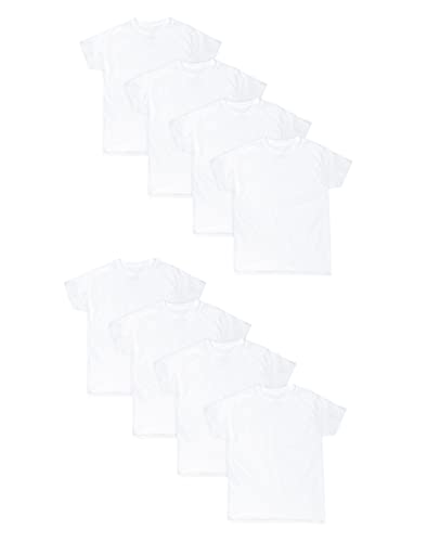 Hanes Boys EcoSmart Crewneck Undershirt 8-Pack, L, White