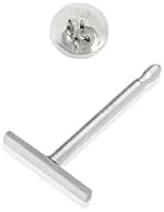 Hoberta Real 14K Solid Gold Tiny Line Bar Stud Earrings for Women & Mom - Hypoallergenic for Sensitive Ears, Small & Minimalist Jewelry for Valentine's Day Gifts - Image 4