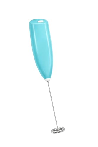 Image of Electric Milk Frother Handheld Coffee Whisk | Foam Maker & Coffee Blender for Latte, Cappuccino, Hot Chocolate & Egg Mixing - Blue
