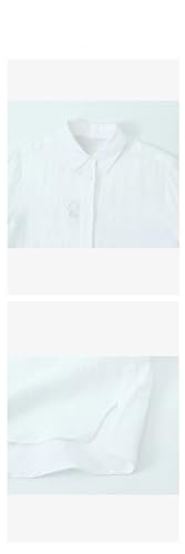 Women's Solid Color Long Sleeved Standing Neck Linen Shirt Wide Leg Pants Set2