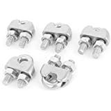 MroMax ワイヤークリップケーブルクランプ シングルワイヤーロープ ワイヤークリップ ケーブルクランプ ダブル クリップ ケーブル クランプ 板型ワイヤークリップ 304ステンレス鋼 シルバートーン M4 長さ22mm 内幅6.49mm 10個入り